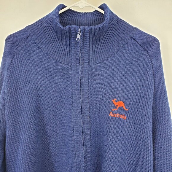 Vintage Hysport Australia International Pure New Wool Blue Zip Up Sweater 20 - Picture 13 of 16